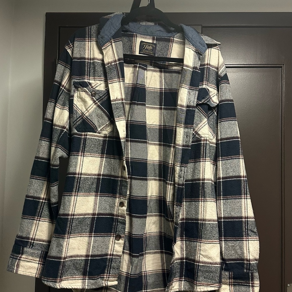 Jachs Navy and Cream Checkered Shirt